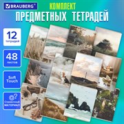 Тетради предметные, КОМПЛЕКТ 12 ПРЕДМЕТОВ, 48 л., SoftTouch, BRAUBERG, "ESTHETICS", 404833 101010404833