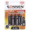 Батарейки аккумуляторные Ni-Mh пальчиковые КОМПЛЕКТ 4 шт., АА (HR6) 1600 mAh, SONNEN, 455605 - фото 10123528