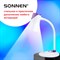 Настольная лампа-светильник SONNEN OU-607, на подставке, цоколь Е27, белый/фиолетовый, 236682 - фото 11388009