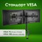 Кронштейн для двух мониторов настольный VESA 75х75, 100х100, 17"-32", до 16 кг, SONNEN STATIC, 455943 - фото 11580660
