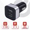 Зарядное устройство автомобильное SONNEN, 2 порта USB, выходной ток 2,1 А, черное-белое, 454796 - фото 9975467